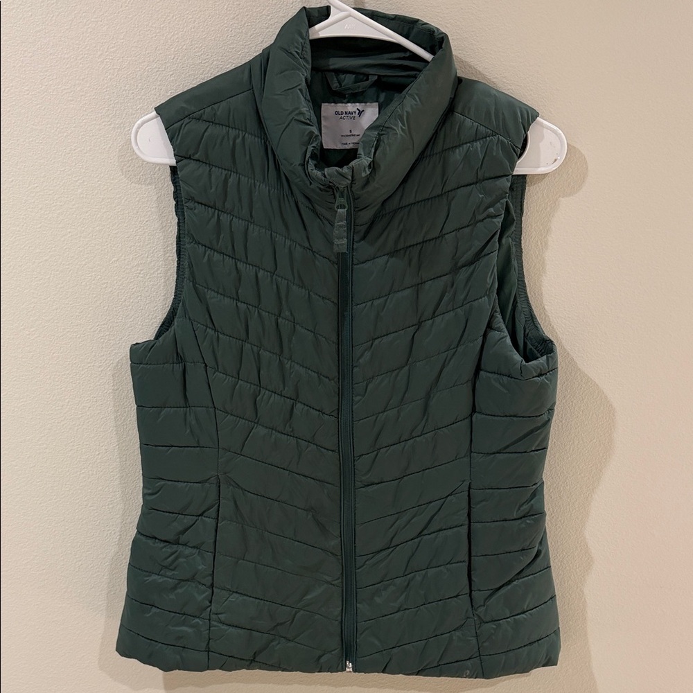 Old Navy Dark Green Quilted Vest